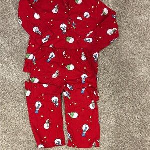 Charter Club Red Snowman Kids Pajama Set